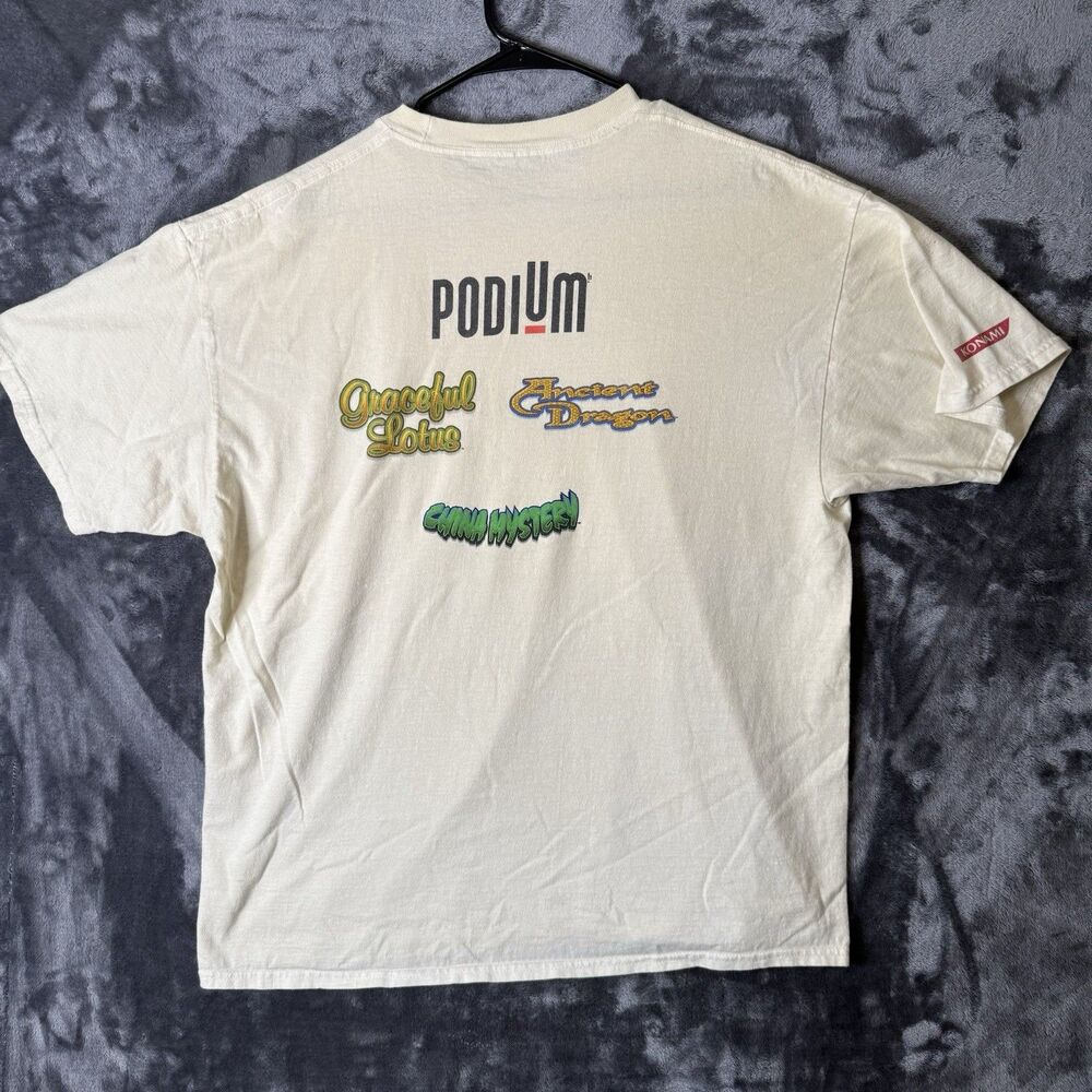 Vintage Gaming T Shirt Podium China Mystery Graceful Lotus Ancient Dragon XL